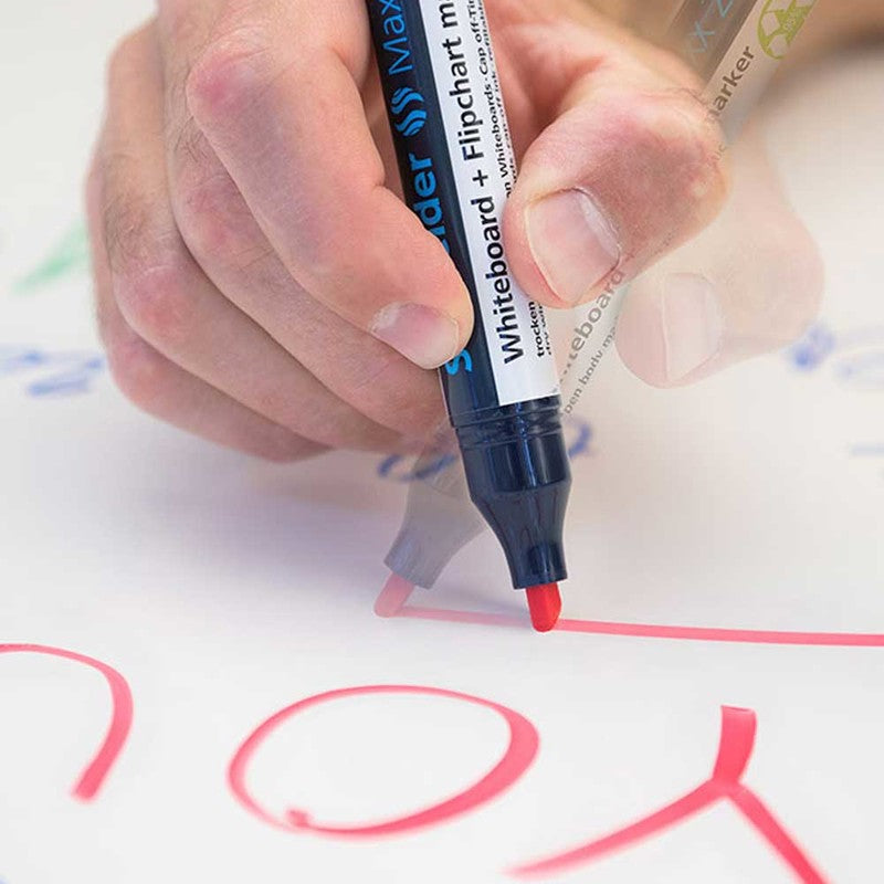 Schneider Schreibgeräte Whiteboard-Marker – 4 Farben, 4 Stk., feucht abwischbar, nachfüllbar – für Whiteboards