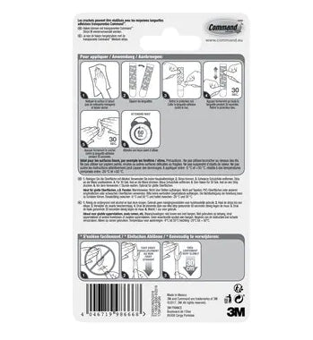 3M Haken – selbstklebend, für Aussenbereich – transparent – 0,9 kg – für Glas, gestrichene Wand, Holz