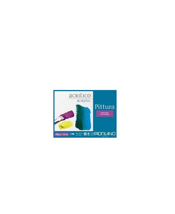 Fabriano Mixed Media Block – 30 × 40 cm – 400 g/m² – 10 Blatt, Weiss, Kaltgepresst, für Acryl – FSC