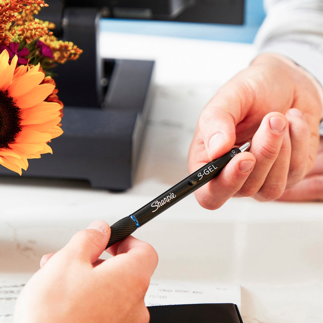 Sharpie S-Gel Gelschreiber, Druckmechanik – Schwarz, Spitze 0,7 mm, schnelltrocknend, 12er-Set