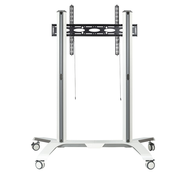 B-Tech TV-Wagen – 65–120" – VESA 1000×400–1000×600 – bis 130 kg, Höhenverstellbar, mit Rollen – Schwarz/Silber