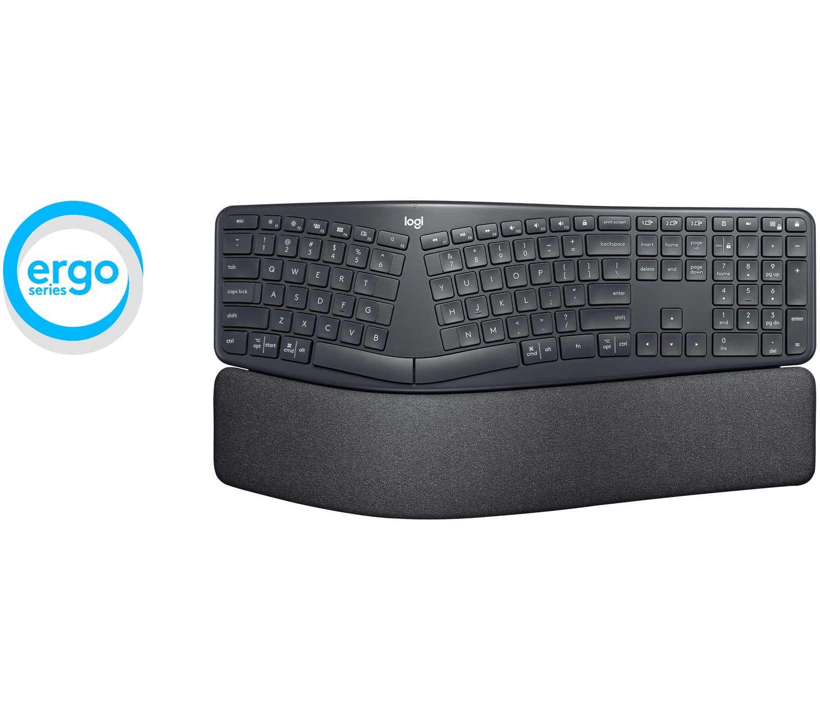 Logitech ERGO K860 – Tastatur, FR-Layout (FR), ergonomisch, Dunkelgrau