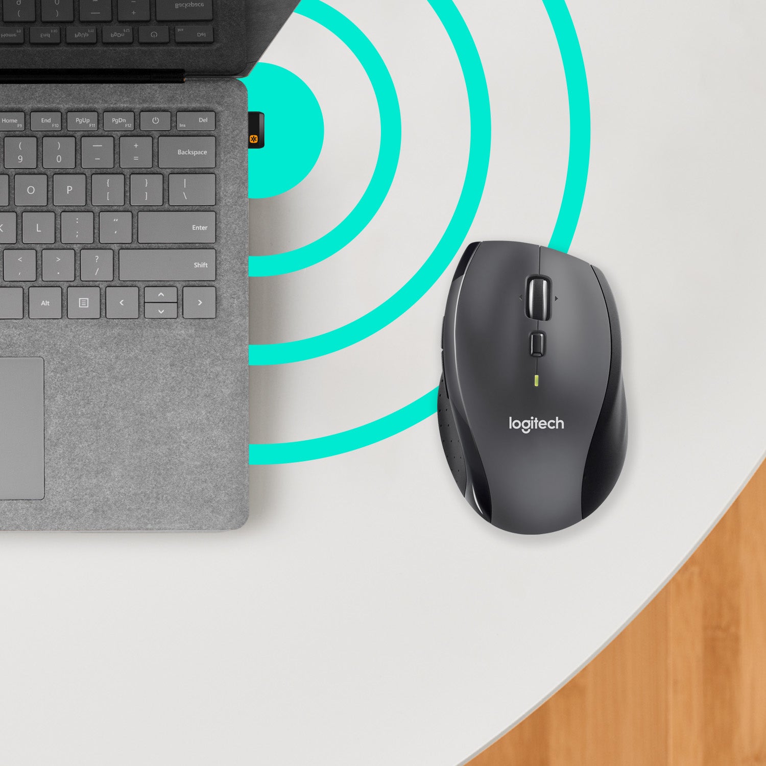 Logitech Marathon M705 – Maus – Kabellos (2,4 GHz), 1000 DPI, rechts, Anthrazit