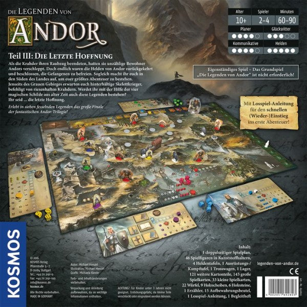 Kosmos Die Legenden von Andor: Die letzte Hoffnung – Brettspiel, 2–4 Spieler, ab 10 Jahren, 60 Min., FR