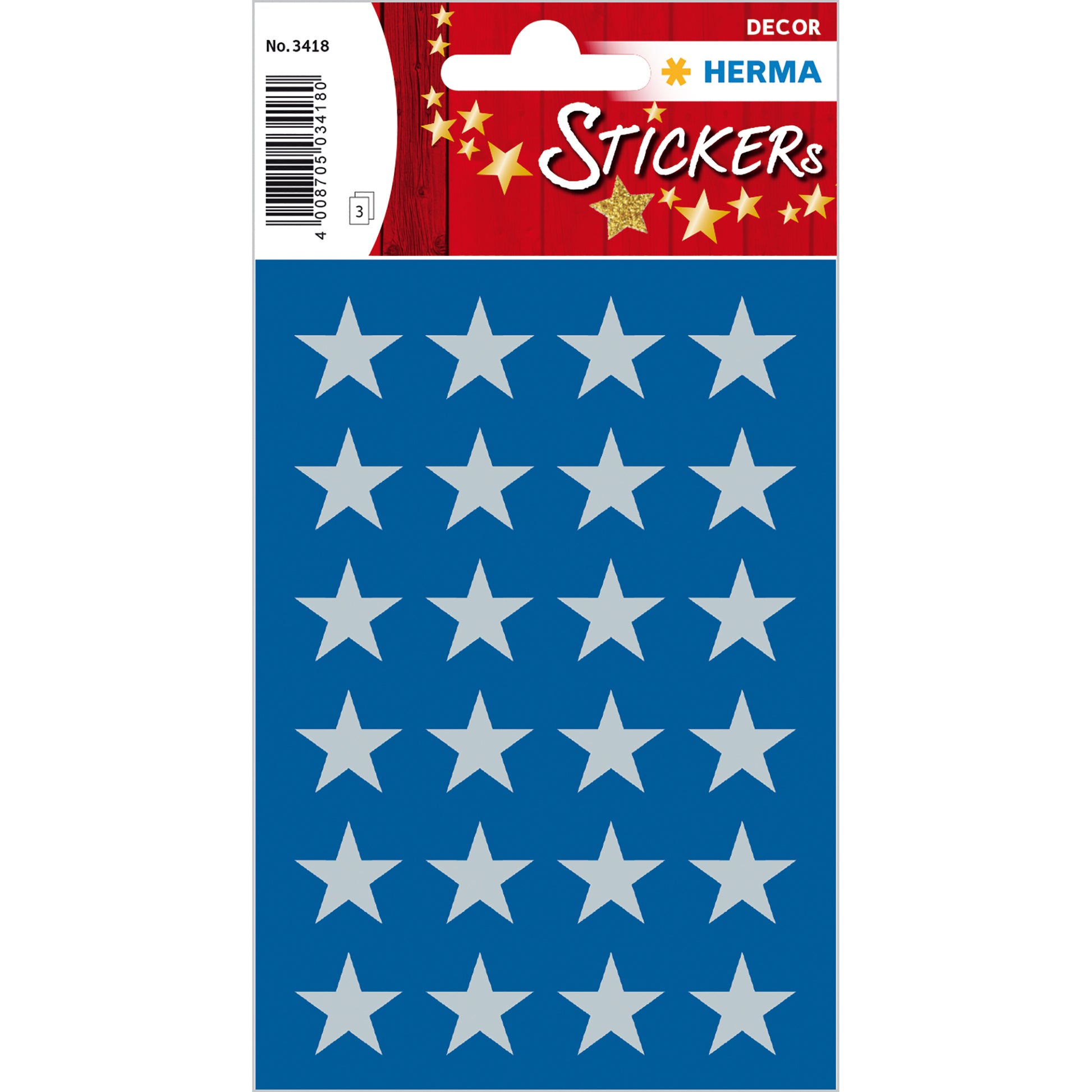 HERMA Geschenketiketten – Sterne – 72 Etiketten – permanent, Papier – Bogen 84 × 120 mm