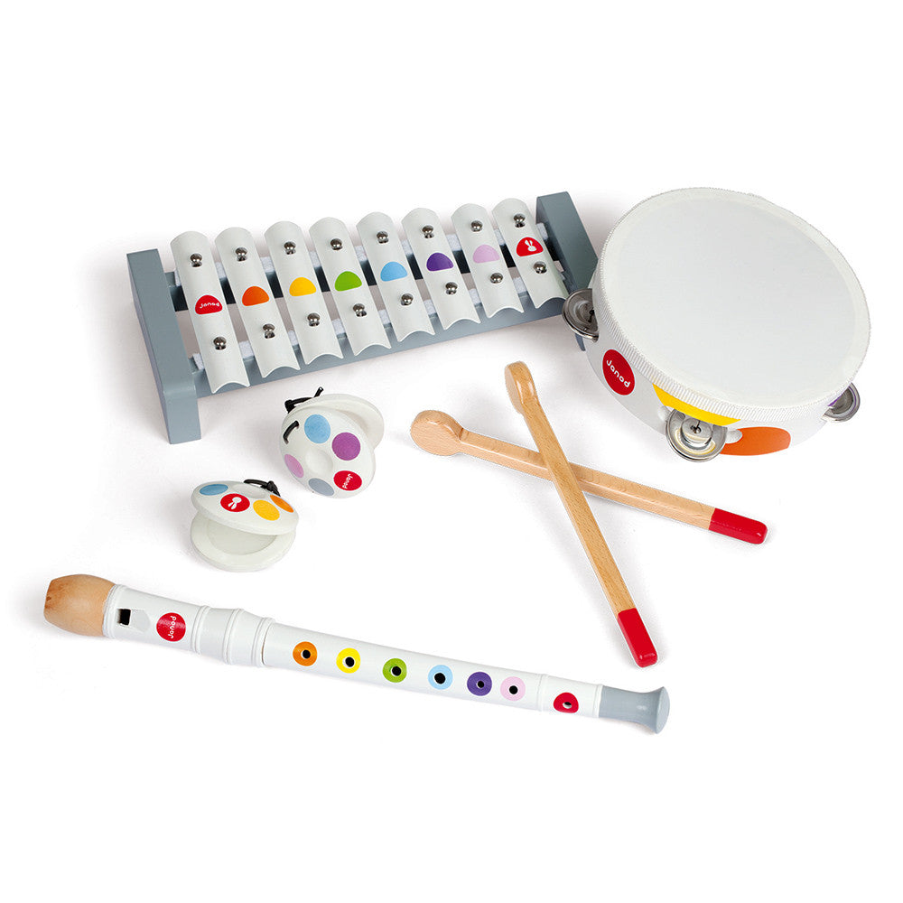 JANOD Musik-Set – 7-teilig – ab 2 Jahren – Holz, mehrfarbig
