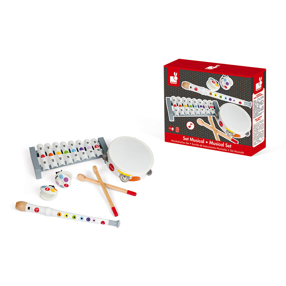 JANOD Musik-Set – 7-teilig – ab 2 Jahren – Holz, mehrfarbig