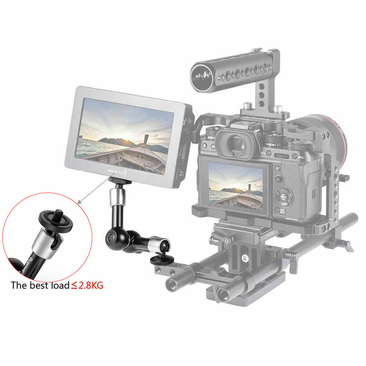 SmallRig Montagearm 7 2065 – Aluminium, Schwarz – für universelle Systeme