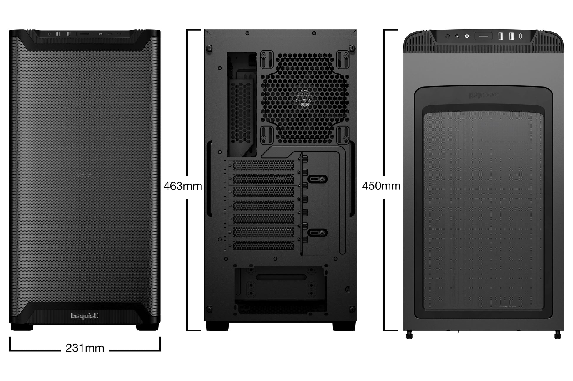 be quiet! be quiet Pure Base 501 Window – Midi Tower, Schwarz, Seitenfenster, 1×140 mm vorne, 1×140 mm hinten, ATX