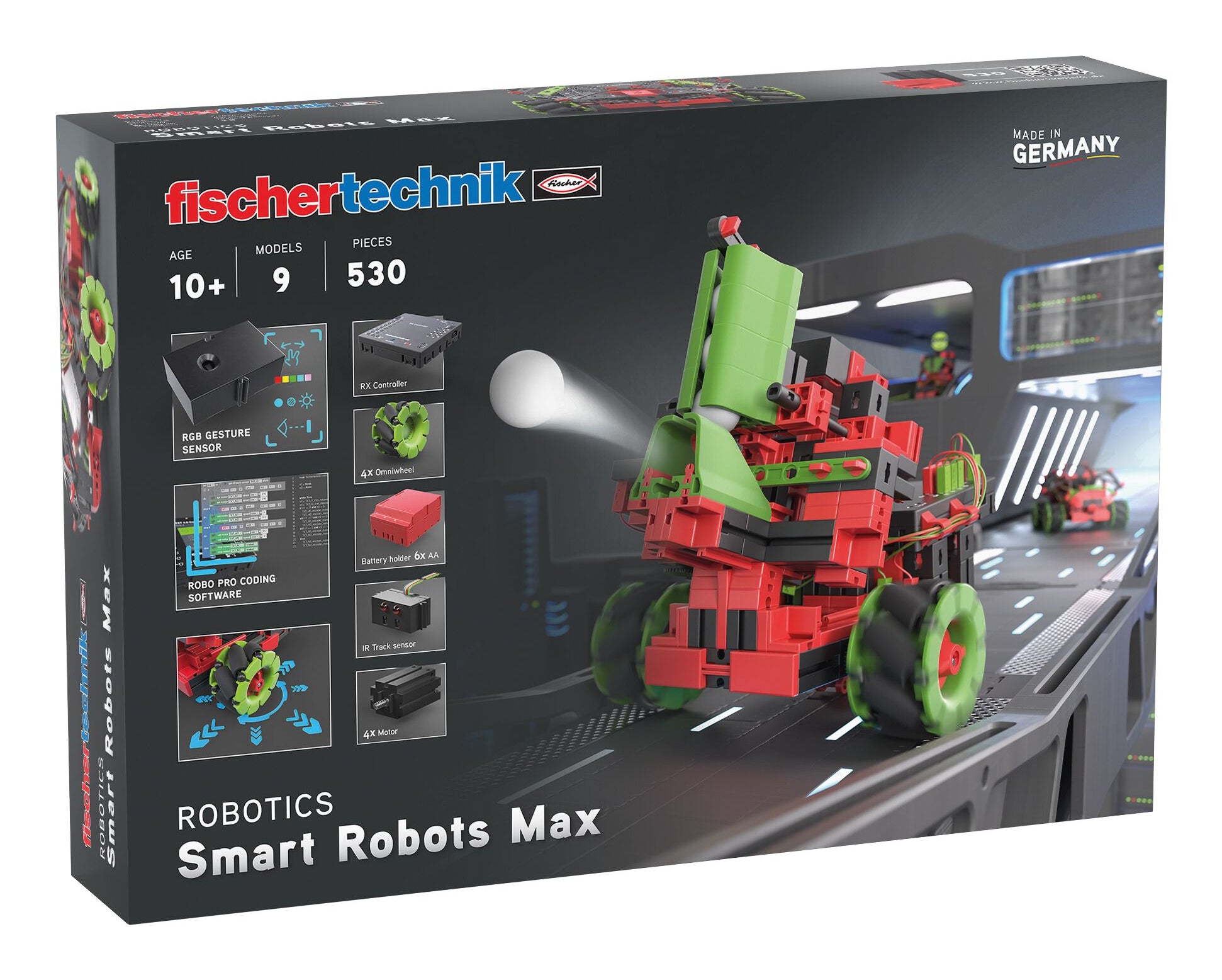 fischertechnik Experimentier-Bausatz – Smart Robots Max, 530 Teile, ab 10 Jahren, Mehrsprachig