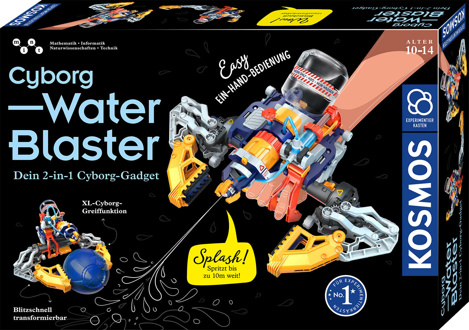 Kosmos Experimentier-Bausatz – Cyborg Water-Blaster, Hydraulik-Bausatz, ab 8 Jahren