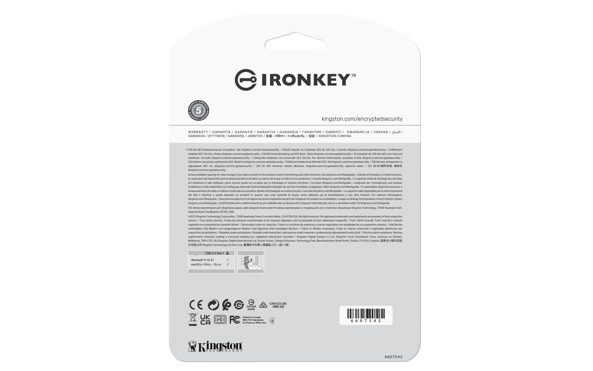 Kingston Technology Kingston IronKey Vault P50C USB-Stick – 32 GB, USB-C, AES-256, FIPS 197
