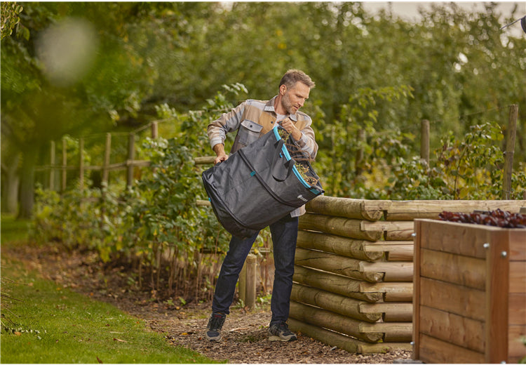 Gardena Mehrzweckbeutel PopUp – 130 l, Recycling-Kunststoff, Schwarz, Grün, 460 × 600 × 460 mm