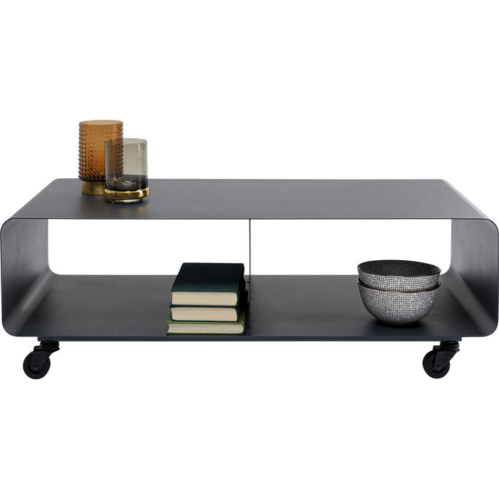 KARE Lounge M TV-Möbel für TVs bis 35" – 90 × 42 × 30 cm – Stahl – Grau
