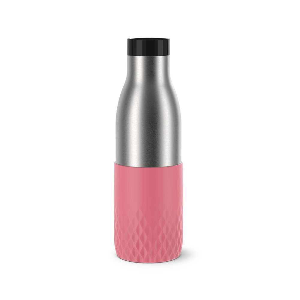 EMSA Bluedrop Isolierflasche 500 ml – Doppelwandig 12 h Heiss / 24 h Kalt, Edelstahl, Druckknopfdeckel
