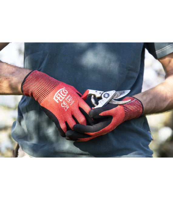 Felco Gartenhandschuh FELCO 701 – L, 1 Stück – Polyester, Schwarz/Rot