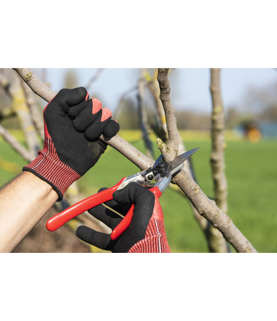 Felco Arbeitshandschuhe, FELCO 701 – S, 1 Stück – Polyester, Schwarz/Rot