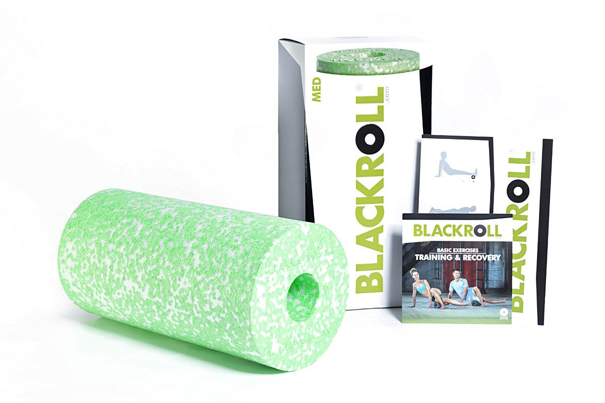 Blackroll Massagerolle Med – sehr weich, 30 × 15 cm – hellgrün/weiß