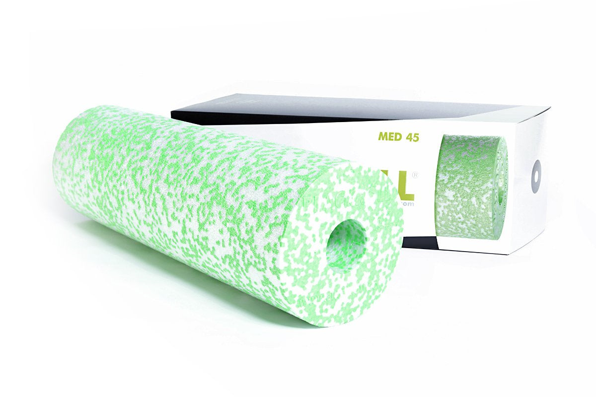 Blackroll Med 45 – Massagerolle, mittel, 45×Ø15 cm, Hellgrün/Weiss