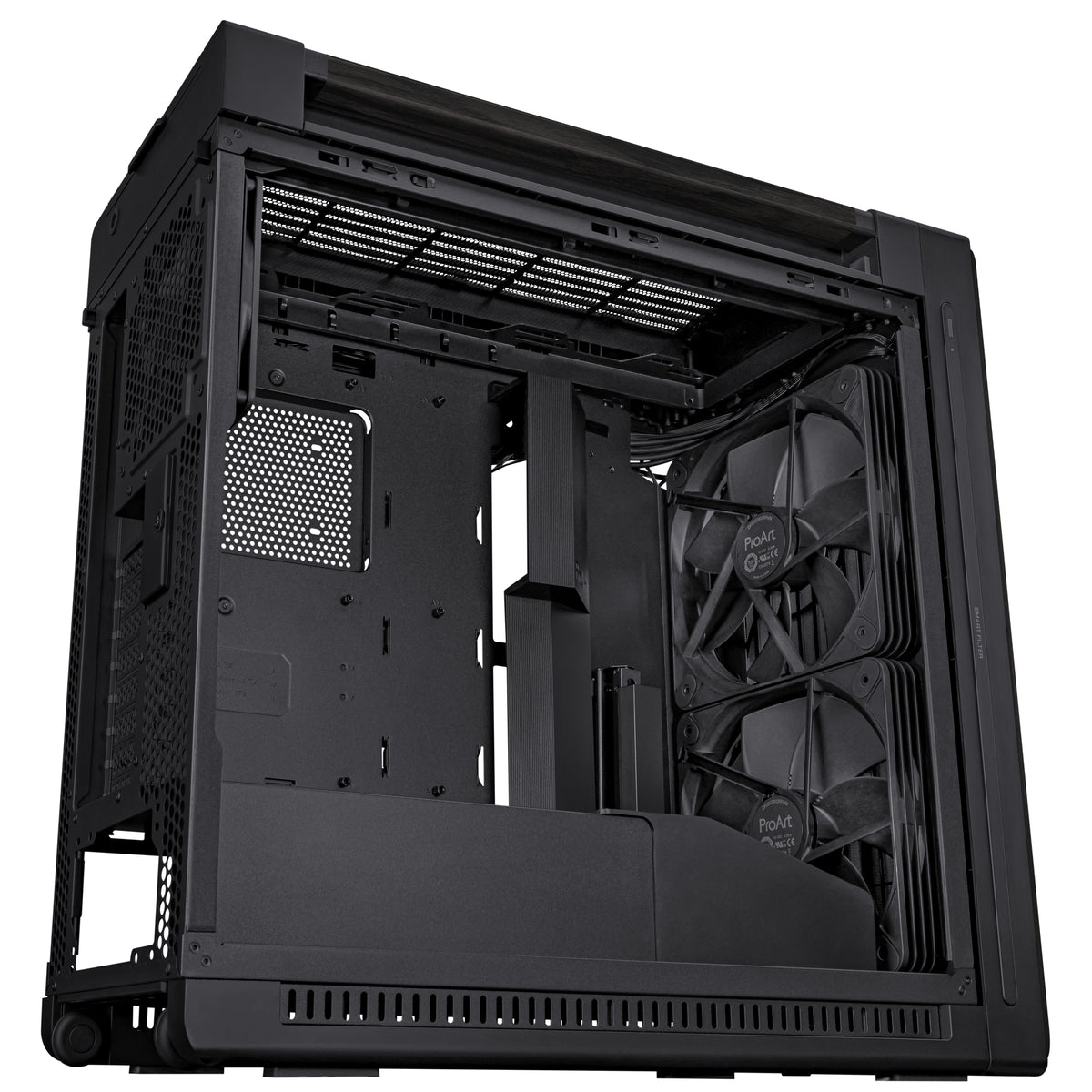 ASUS ProArt PA602 – Midi Tower – E-ATX, 8×HDD, 45 cm GPU, 2×200 mm vorne, 1×140 mm hinten, Schwarz