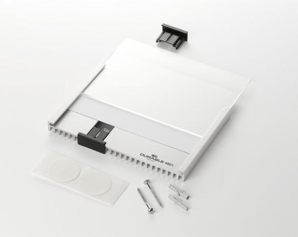 Durable Türschild – 149 × 53 mm, silber, aluminium, selbstklebend, wiederablösbar