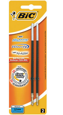 BIC Kugelschreiber-Minen für Atlantis, Soft Feel Clic Grip und andere BIC Kugelschreiber – geruchsarm, 2 Stück