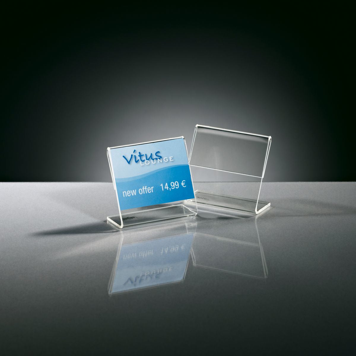 Sigel Info-/Preisaufsteller – 52 × 44 mm, transparent, Acryl, 10er-Pack