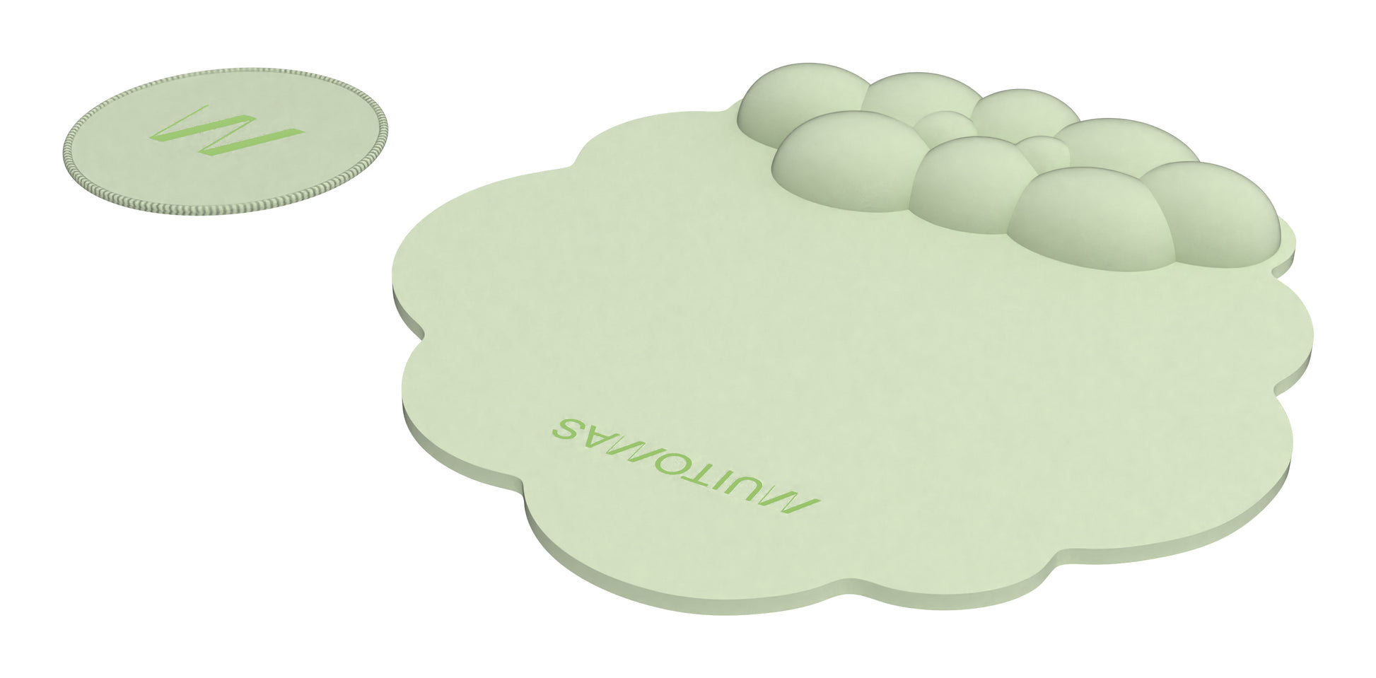 Muitomas Mauspad mit Handgelenkauflage – Textil – Grün – 270 × 250 mm – 2er-Pack