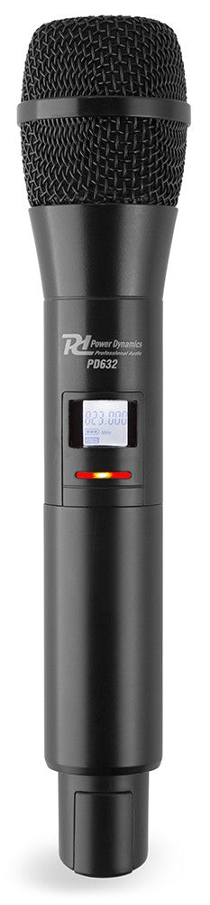 Power Dynamics PD632H Bühnenmikrofon 2er-Set – XLR, Kabellos (UHF), Niere, 60–18'000 Hz