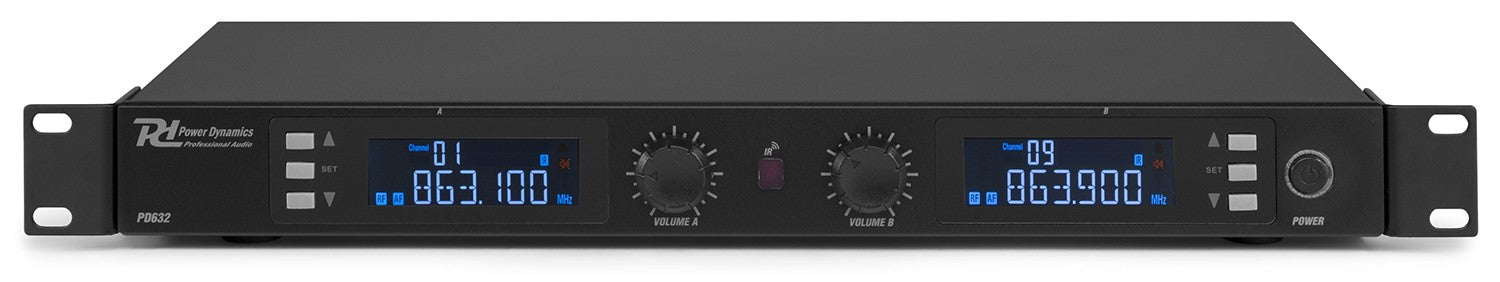 Power Dynamics PD632H Bühnenmikrofon 2er-Set – XLR, Kabellos (UHF), Niere, 60–18'000 Hz