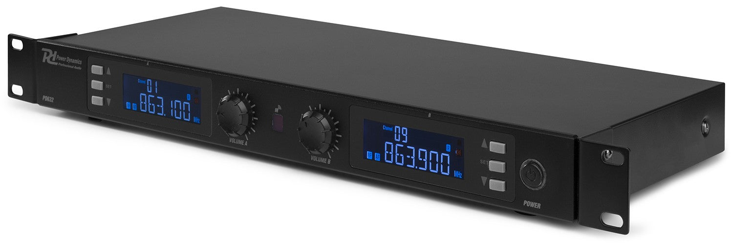 Power Dynamics PD632H Bühnenmikrofon 2er-Set – XLR, Kabellos (UHF), Niere, 60–18'000 Hz