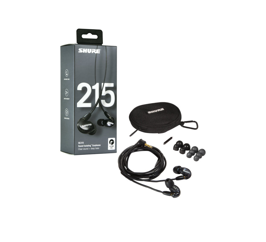 Shure SE215-K-EFS – In-Ear Kopfhörer – Kabelgebunden, 1,62 m – Schwarz