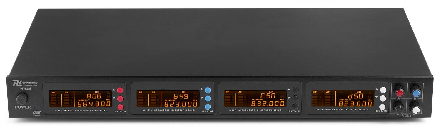Power Dynamics PD504B Lavalier-Mikrofon 4er-Set – XLR, Kabellos, Niere, 60–18'000 Hz