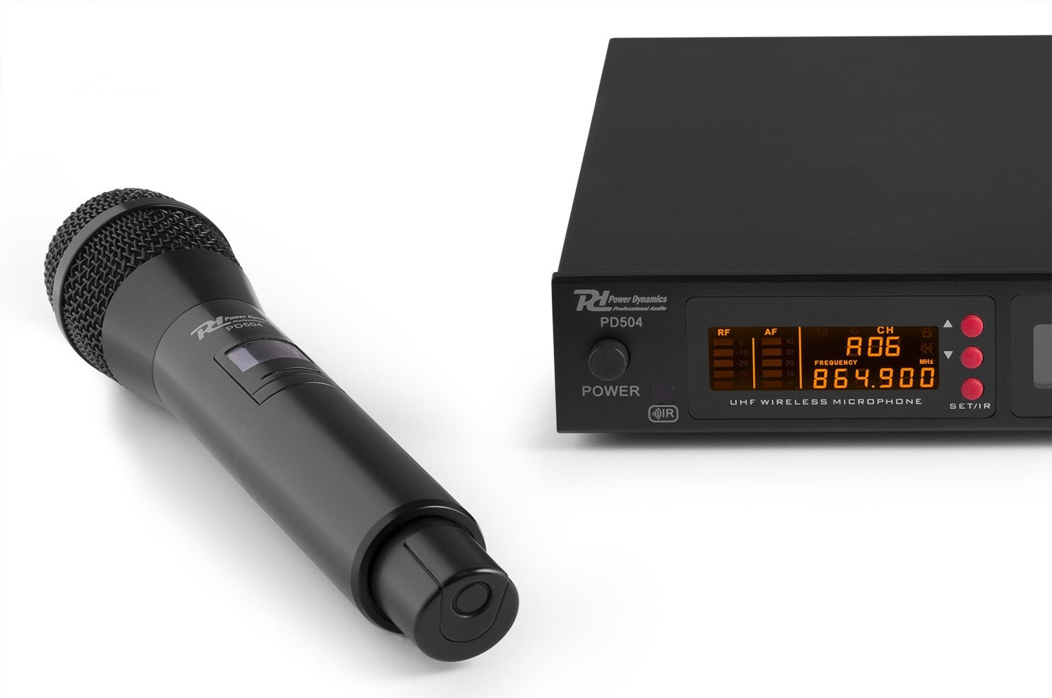 Power Dynamics PD504 Bühnenmikrofon 4er-Set – XLR/6,3 mm Klinke, Kabellos, Niere, 60–18'000 Hz