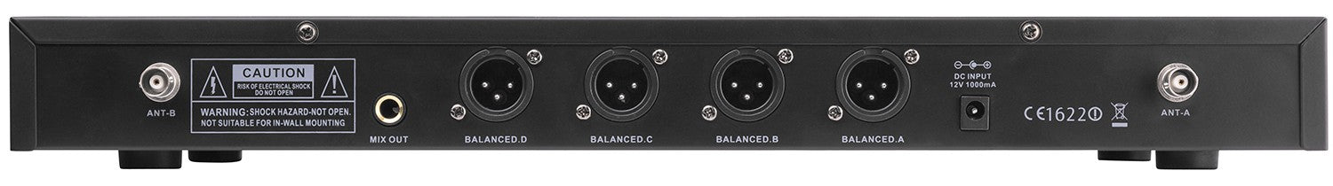 Power Dynamics PD504 Bühnenmikrofon 4er-Set – XLR/6,3 mm Klinke, Kabellos, Niere, 60–18'000 Hz
