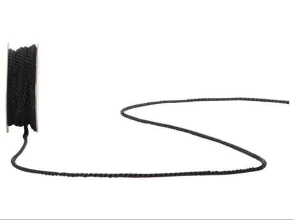 Spyk Geschenkband Seidenkordel Schwarz – 2,5 mm × 5 m