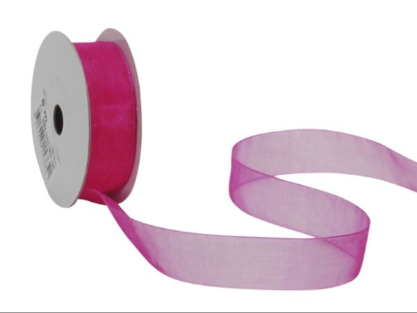 Spyk Geschenkband Organsa Pink – 15 mm × 8 m – mit Webkante