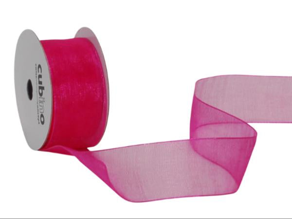 Spyk Geschenkband Organsa Pink – 25 mm × 6 m – Echte Webkante