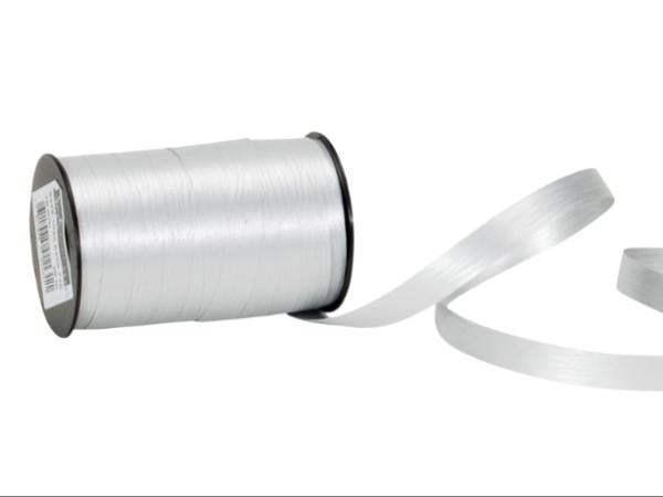 Spyk Geschenkband Poly matt Silber – 10 mm × 20 m