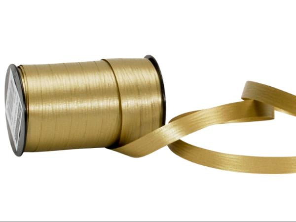 Spyk Geschenkband Polyband matt gold – 10 mm × 20 m – Herzlichen Glückwunsch