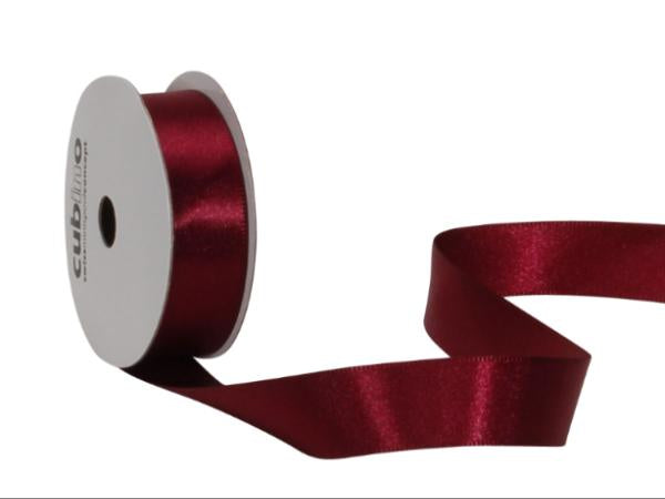 Spyk Geschenkband Satin Bordeaux – 16 mm × 5 m