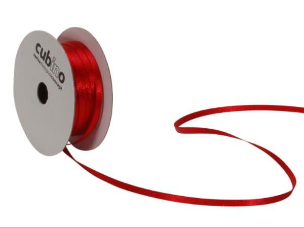 Spyk Geschenkband Satin Rot – 3 mm × 8 m