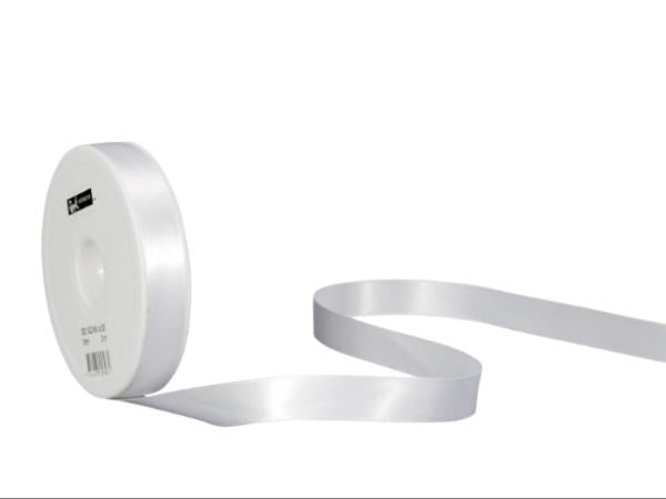 Spyk Geschenkband Satin Weiss – 16 mm × 25 m