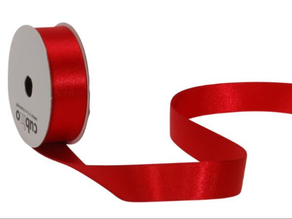 Spyk Geschenkband Cubino Satin Bordeaux – 16 mm × 5 m – Webkante