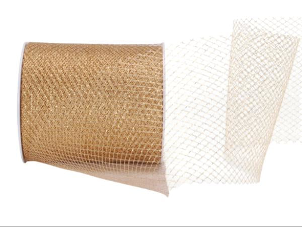 Spyk Geschenkband 2951.002 – Tüll Metallino – 10 cm × 20 m – silber – 1 Rolle