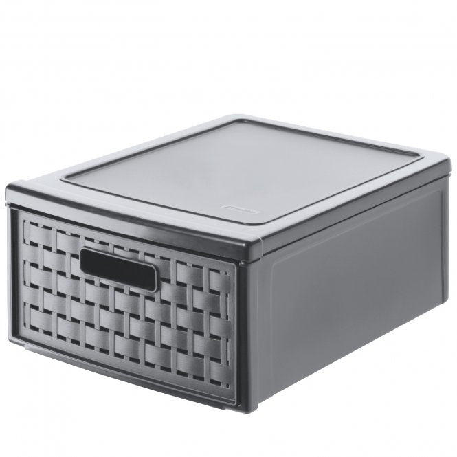Rotho Country Schubladenelement – 1 Schublade, Anthrazit, Kunststoff, B 260 × H 145 × T 350 mm