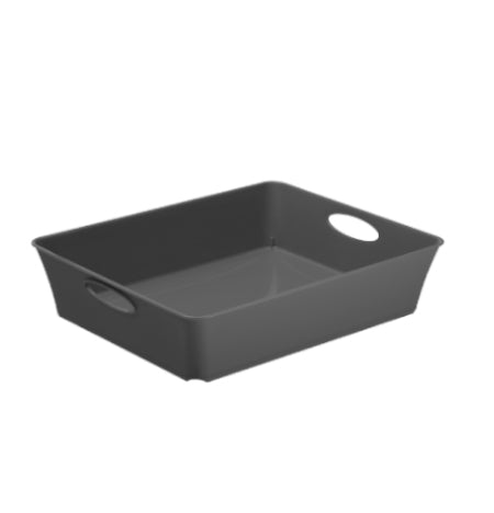 Rotho Briefkorb – Kunststoff, für C5, stapelbar, mit Griffausschnitt, anthrazit, B 212 × H 60 × T 216 mm