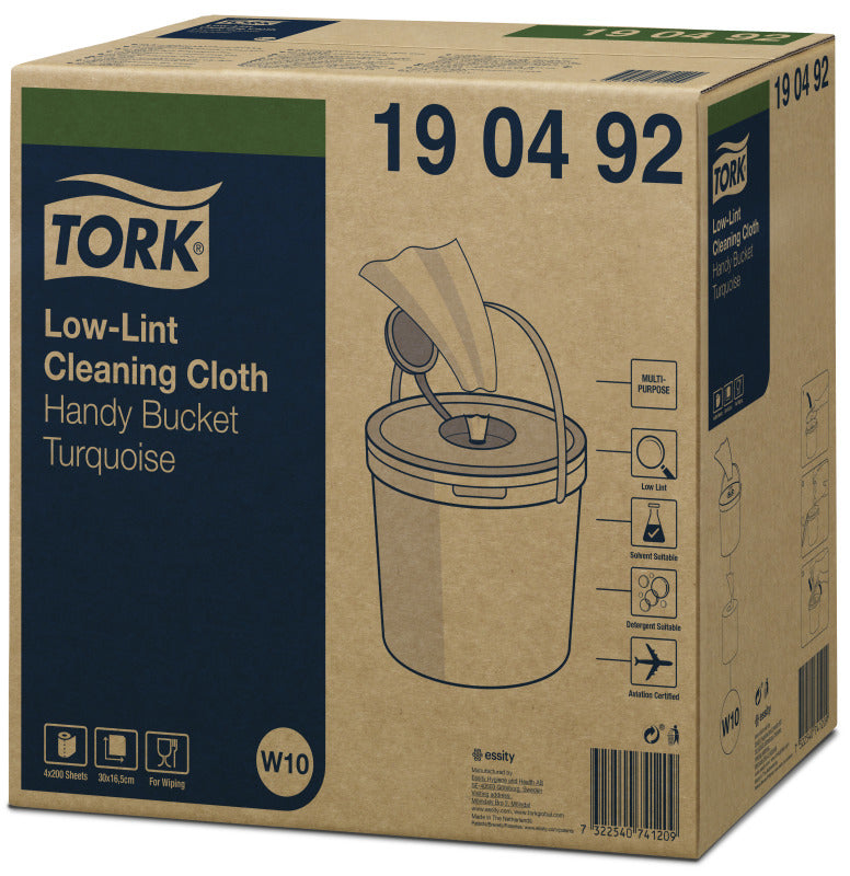 Tork Putzrolle W10 – 1-lagig – 22,7 cm × 60 m – türkis – 4 Rollen