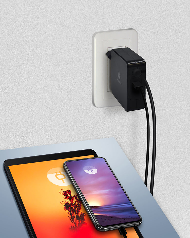ICY BOX IB-PS101-PD USB-Ladegerät 90 W – USB-C×1, USB-A×1 – PD – für Laptop, Smartphone, Tablet