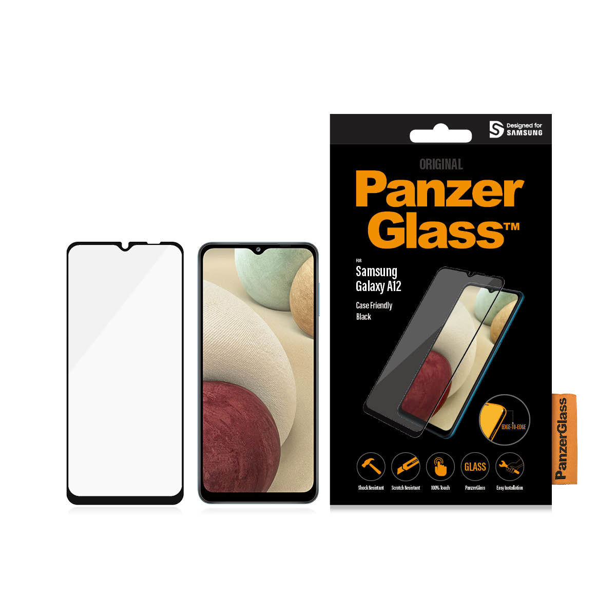 PanzerGlass Displayschutz (Panzerglas), Case Friendly – für Galaxy A12